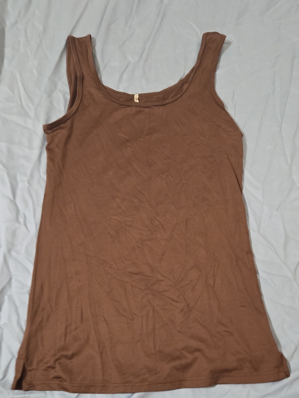 Everyday Brown Scoop Neck Tank Top - Women's Basic
